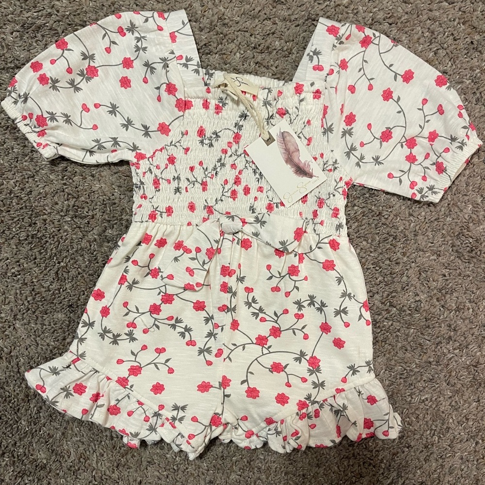 Jessica Simpson Romper with Pink and Gray Accents